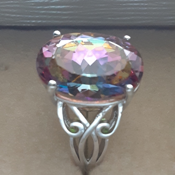 7ct. Northern Lights Mystic Topaz Ring, .925 - Picture 6 of 7